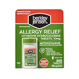 berkley jensen 24 Hour Allergy Relief (365-Count), 10 mg Cetirizine Hydrochloride Antihistamine - Fast Allergy Medicine for Indoor & Outdoor Allergies, Easy-Swallow Tablets, Compare to Zyrtec