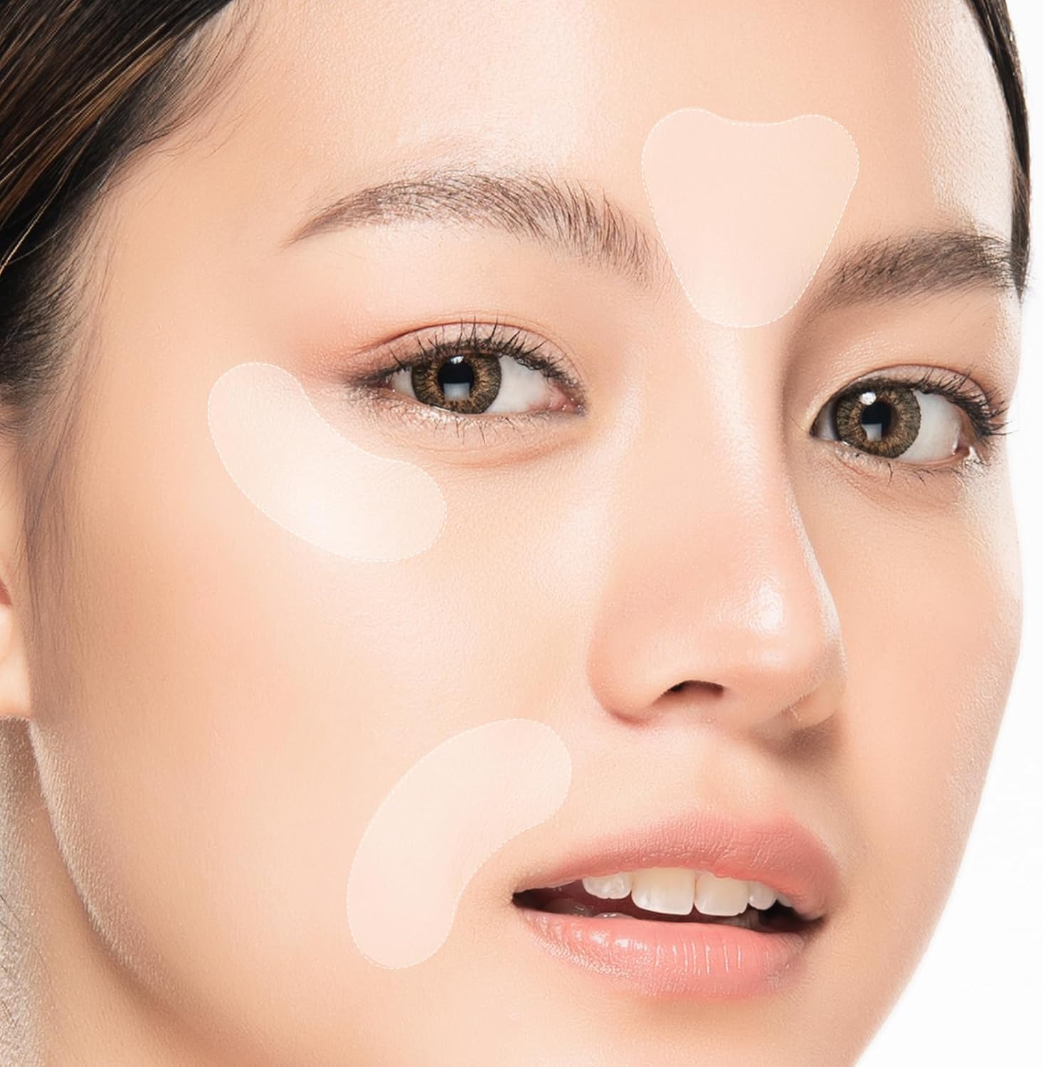 TOSOWOONG Anti-Wrinkle Patch with Hydrolyzed Collagen, Forehead & Eye & Smile Line Wrinkle Patches, Anti-Wrinkle Tape, K-Beauty Overnight Under Eye Patches, Korean Skincare, 5ea (10patches X 5)