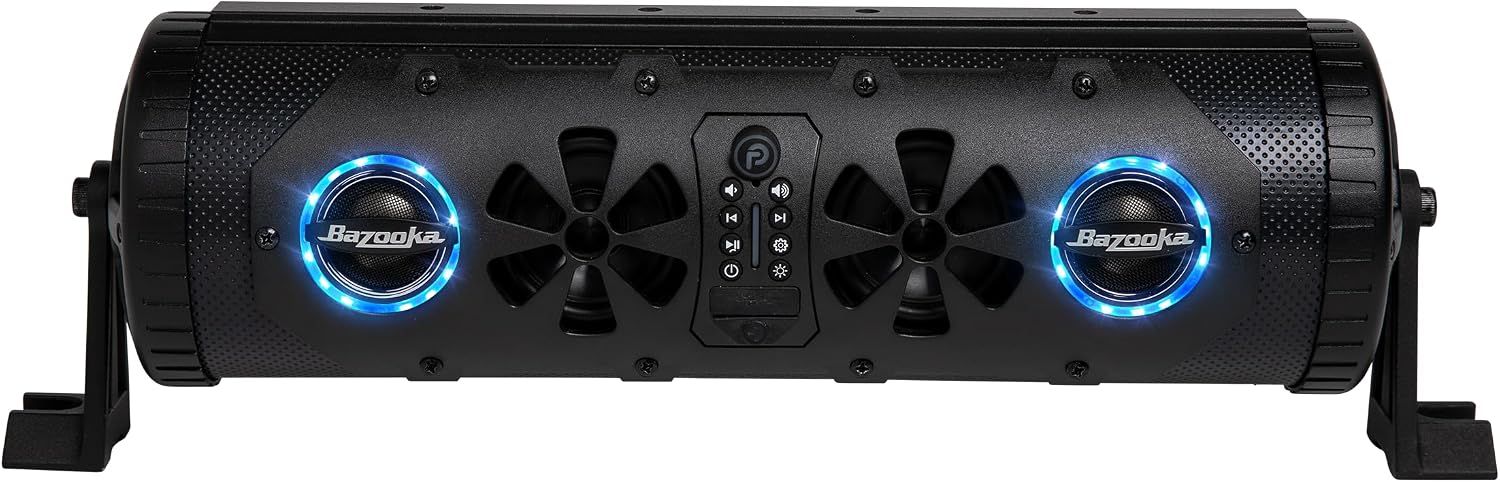 Bazooka G3 Bluetooth 16 inch Party Bar | 450-watt Max Power | LED Lights | Party Button Music Sharing | Marine Grade Speakers | Off Road, Golf Cart, Marine, and Outdoor Speaker System