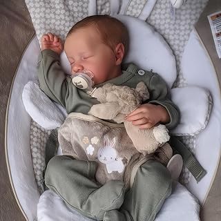 JIZHI Lifelike Reborn Baby Dolls Boy - 17-Inch Soft Body Realistic-Newborn Full Body Vinyl Real Life Baby Dolls with Toy Accessories for Kids Age 3 4 5 6 7 +