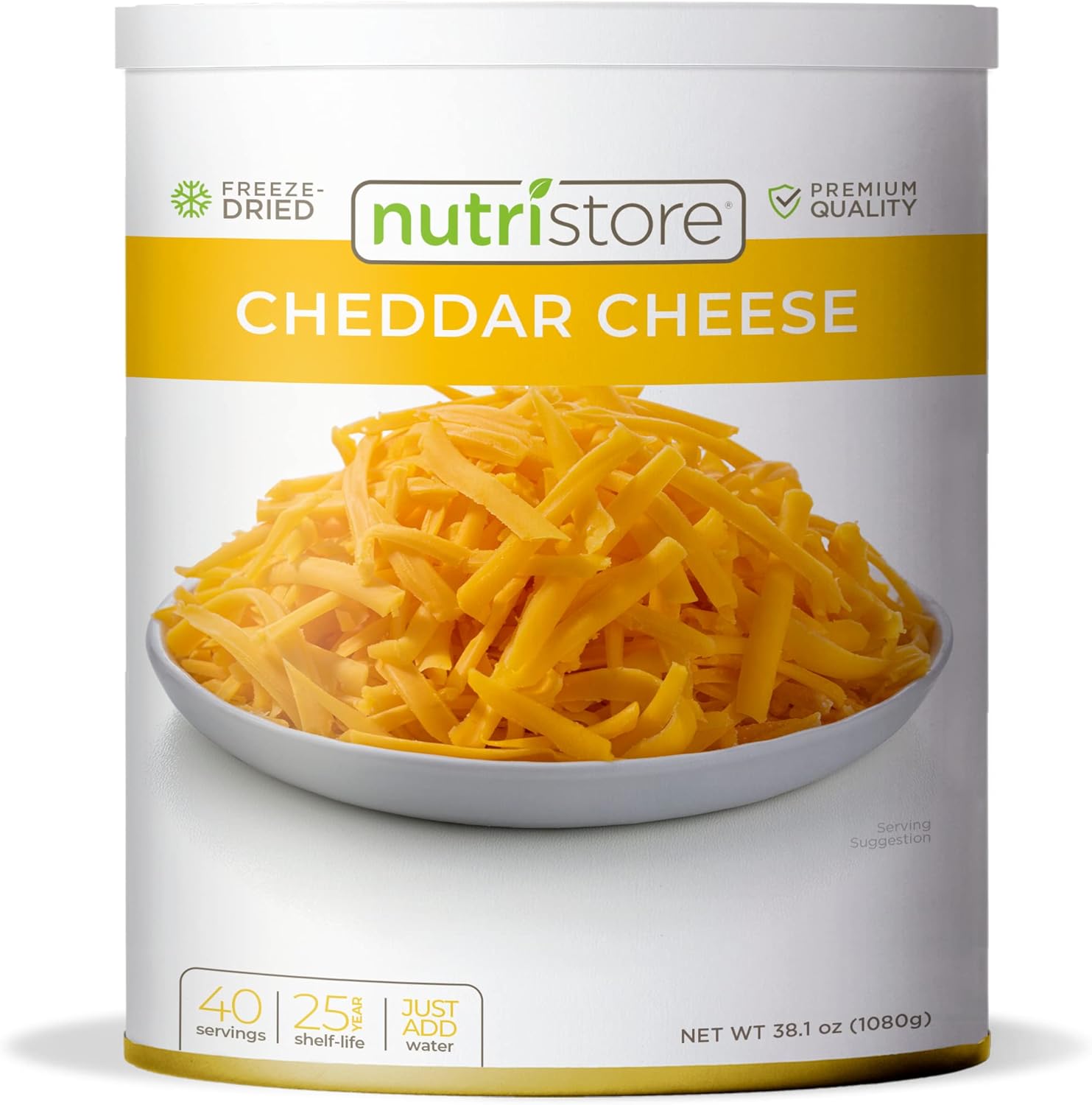 Nutristore Freeze Dried Cheddar Cheese Shredded | Premium Quality | Amazing Taste | Perfect for Camping | Survival Food