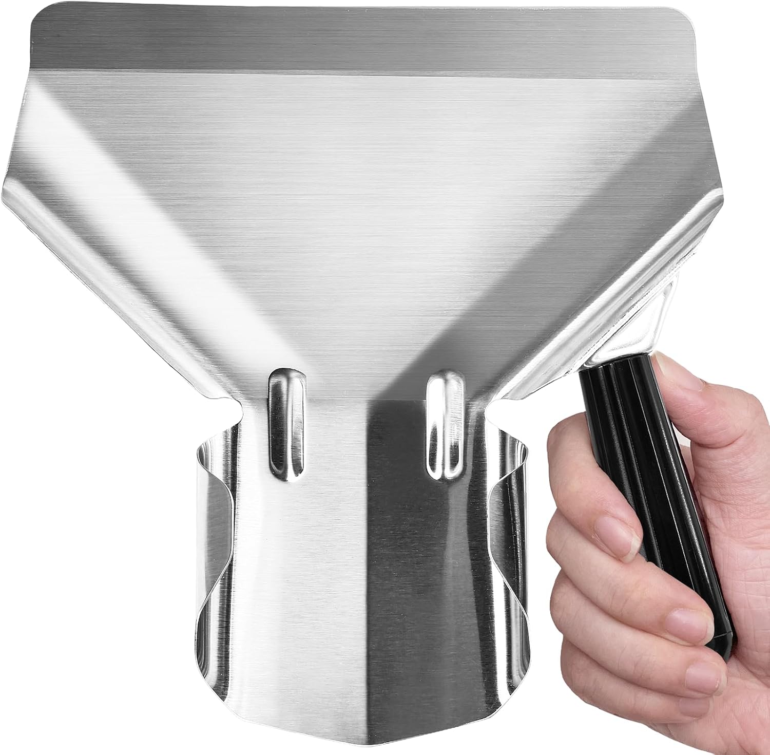 Bonsicoky Stainless Steel French Fry Popcorn Scoop, Right Handle