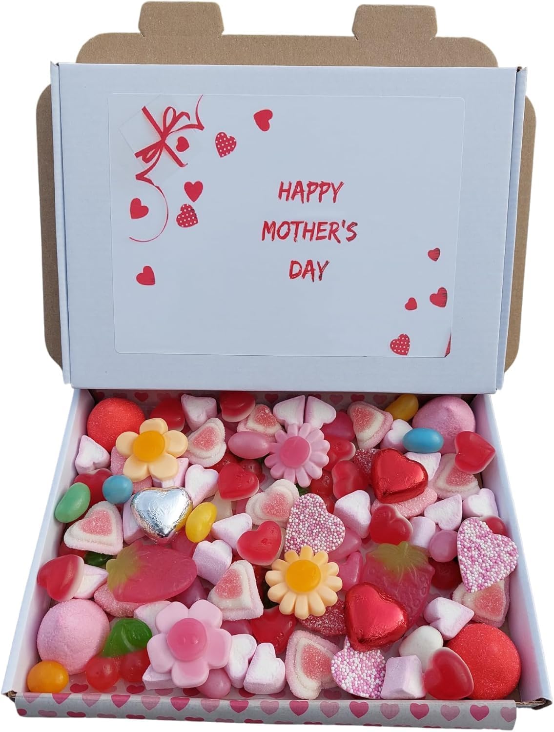Mothers Day Pick N Mix Sweets Gift Box Hamper Retro Sweet Present - Love Heart Sweets Wedding 400 Gram