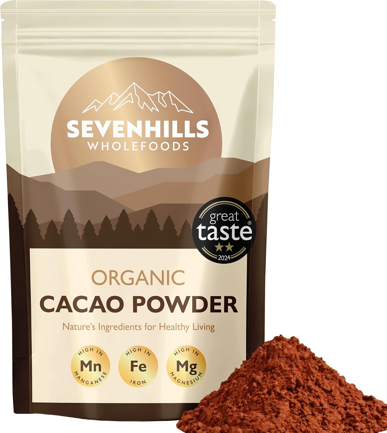 Organic Cacao Powder 1kg, Unsweetened, High in Copper & Magnesium