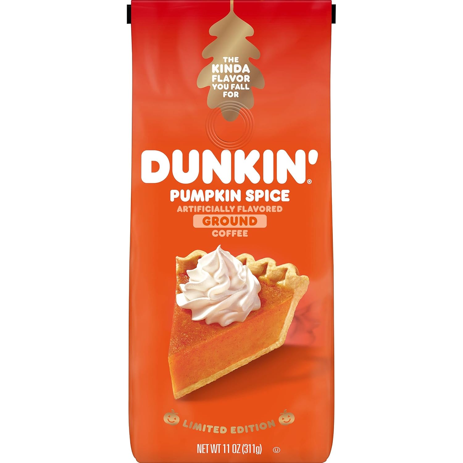 Dunkin’ Pumpkin Spice Artificially Flavored Ground Coffee, 6 (11 Oz.) Bags | 66 oz. total, Limited edition fall flavor, Made with arabica coffee, Shelf stable, SNAP EBT eligible