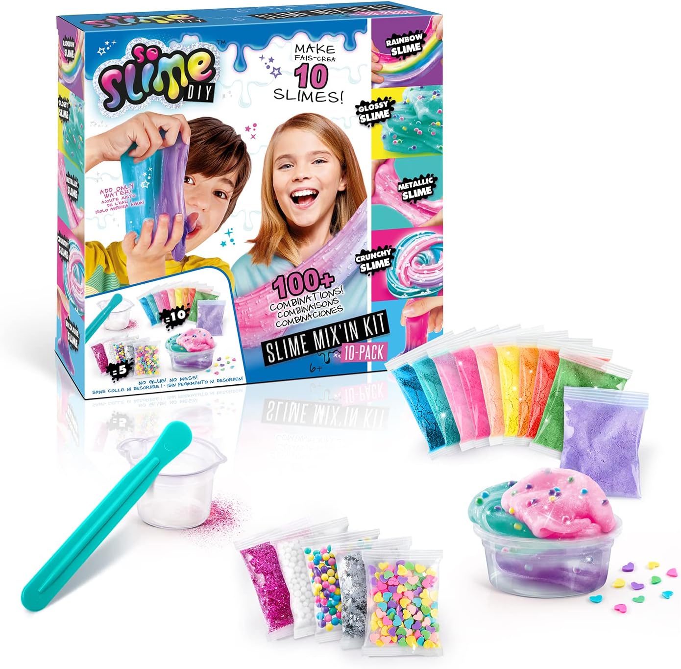 Canal Toys - So Slime - 10 Personalised Slime Kit - +100 Combinations - No Glue - Mix & Decorate - Accessories Included - DIY Set for Creative Fun - Gift for Children 6 Years + - SSC 184
