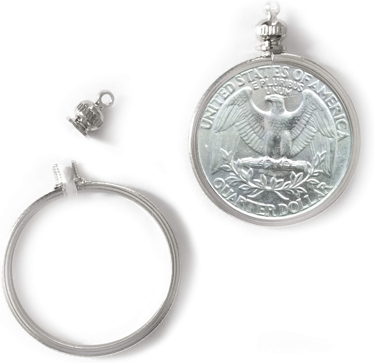25 Cent/USA Quarter Coin Holder Bezel ~ for Charm, Necklace, Pendant, Display