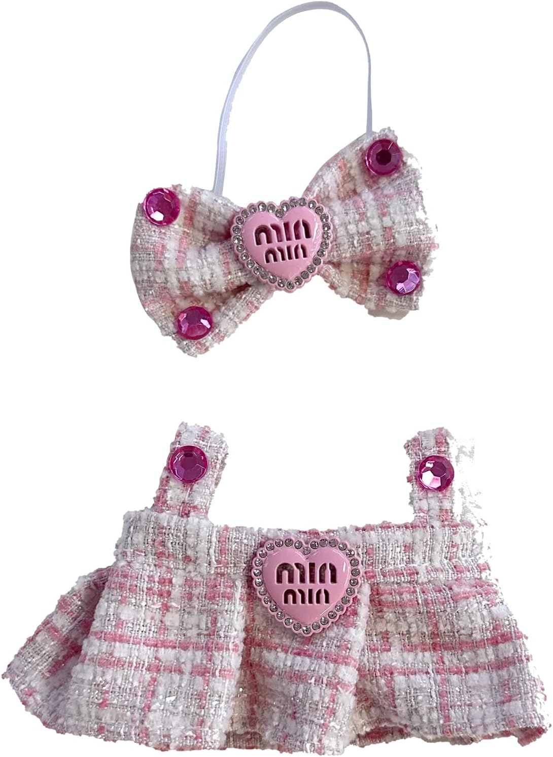 Doll Outfit Set for 17cm Dolls, 2 Piece Clothes Set for Doll, Premium Fashion Dresses for Dolls Accessories Suit (NO Doll) (Pink)