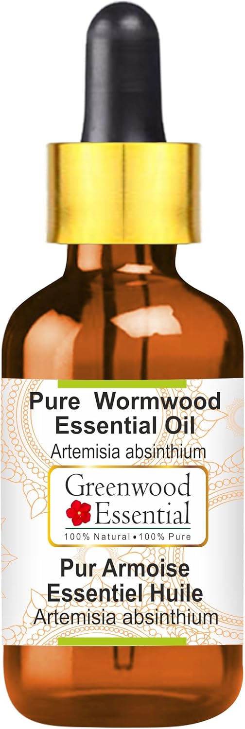 Pure Wormwood Essential Oil (Artemisia Absinthium) with Glass Dropper Steam Distilled 30ml (1 oz)