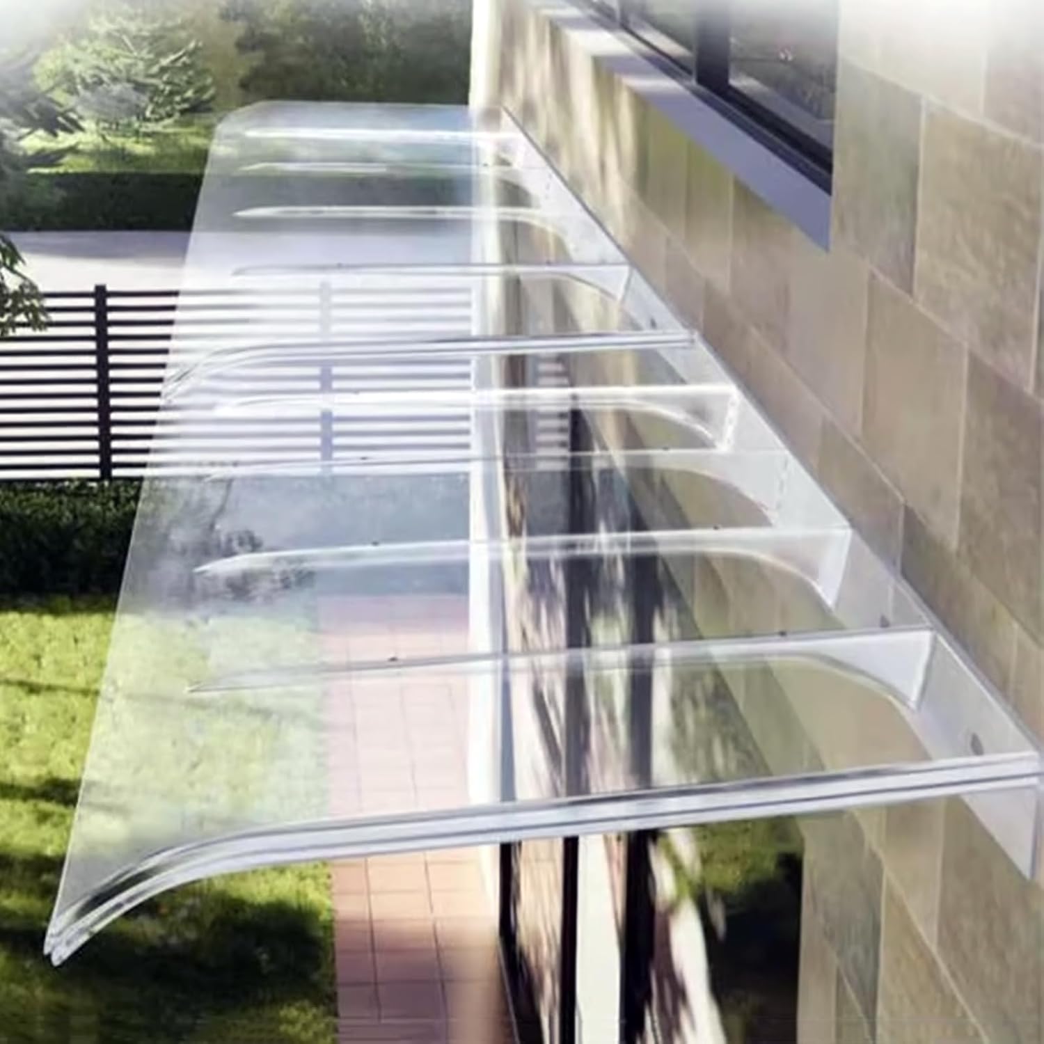 Clear Door Awning,Polycarbonate Window Awning,Awning Canopy,Self Cleaning Window Rain Shelter Cover,Outdoor Porch Awning Shelter,Patio Roofing Canopies,3.5mm Thick (40x100cm/16"x39",Transparent)