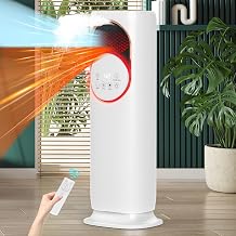 Tower Fan and Heater Combo with Humidification, 4 in 1 Space Heaters for Indoor Use, 120°Oscillating, 1800W, 2 Speed Heating, 3 Speed Cooling, Remote Control, 9H Timer for Bedroom Room Office