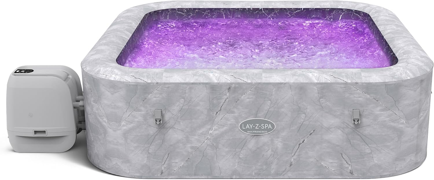 Lay-Z-Spa San Francisco Square Hot Tub, 5-7 Person, Wifi App Control