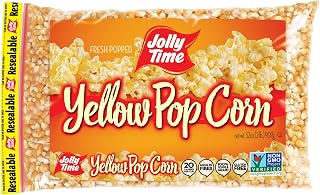 JOLLY TIME Gourmet Unpopped Popcorn Kernels, Non-GMO Yellow Popping Corn, 2 Lb. Bags (Pack Of 12)