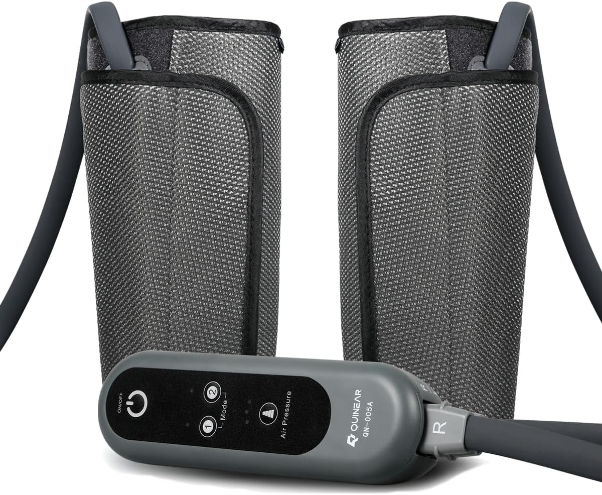 QUINEAR Leg Massager, Air Compression Calf Wraps Massager for Leg Circulation and Swelling Pain Relief 2 Modes 3 Intensities