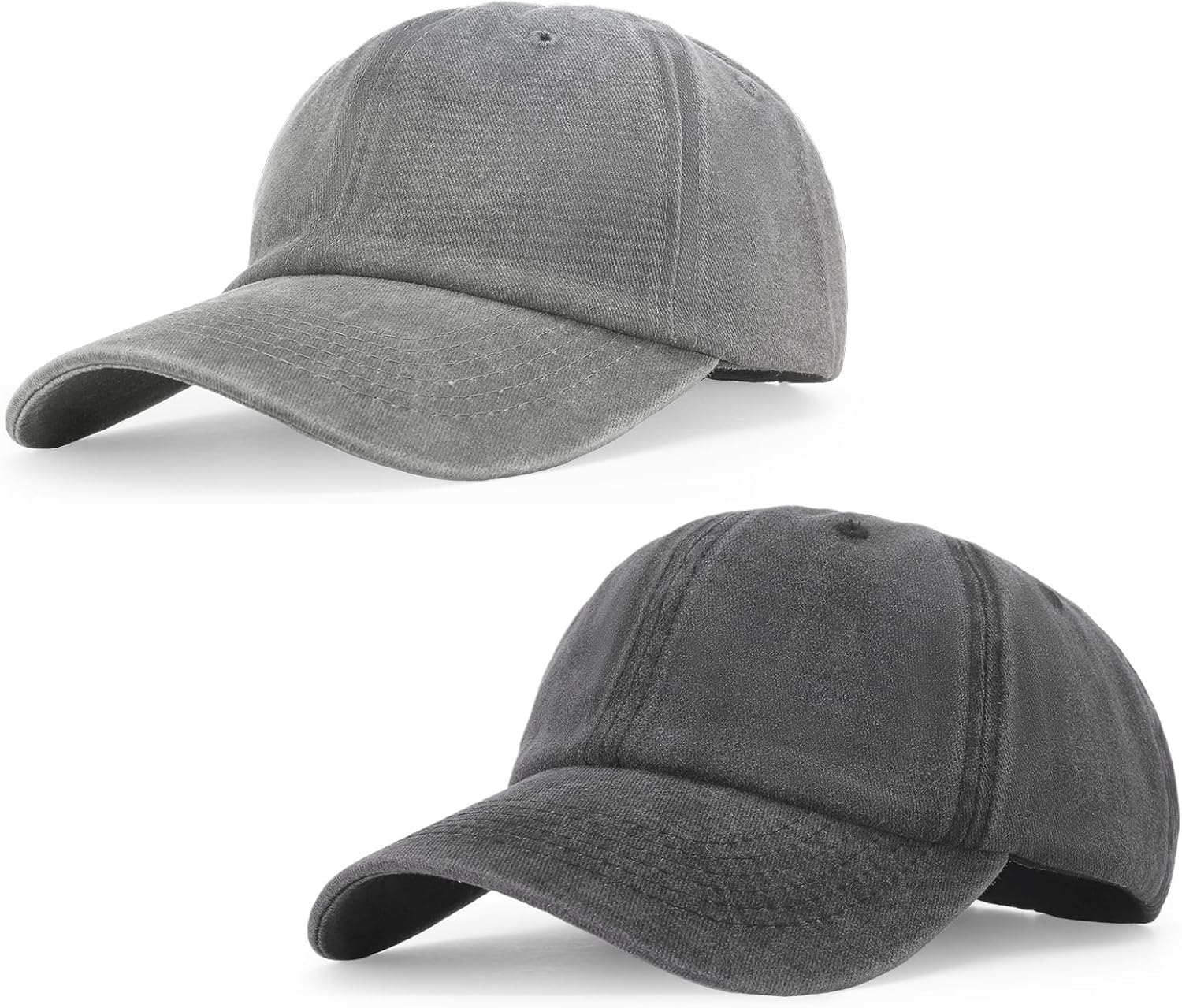 2 Pack Baseball Caps Mens Adjustable Washed Plain Baseball Cap, Vintage Cotton Base Caps for Men Women Golf Tennis Hats Sport Outdoor Sun Visor Caps