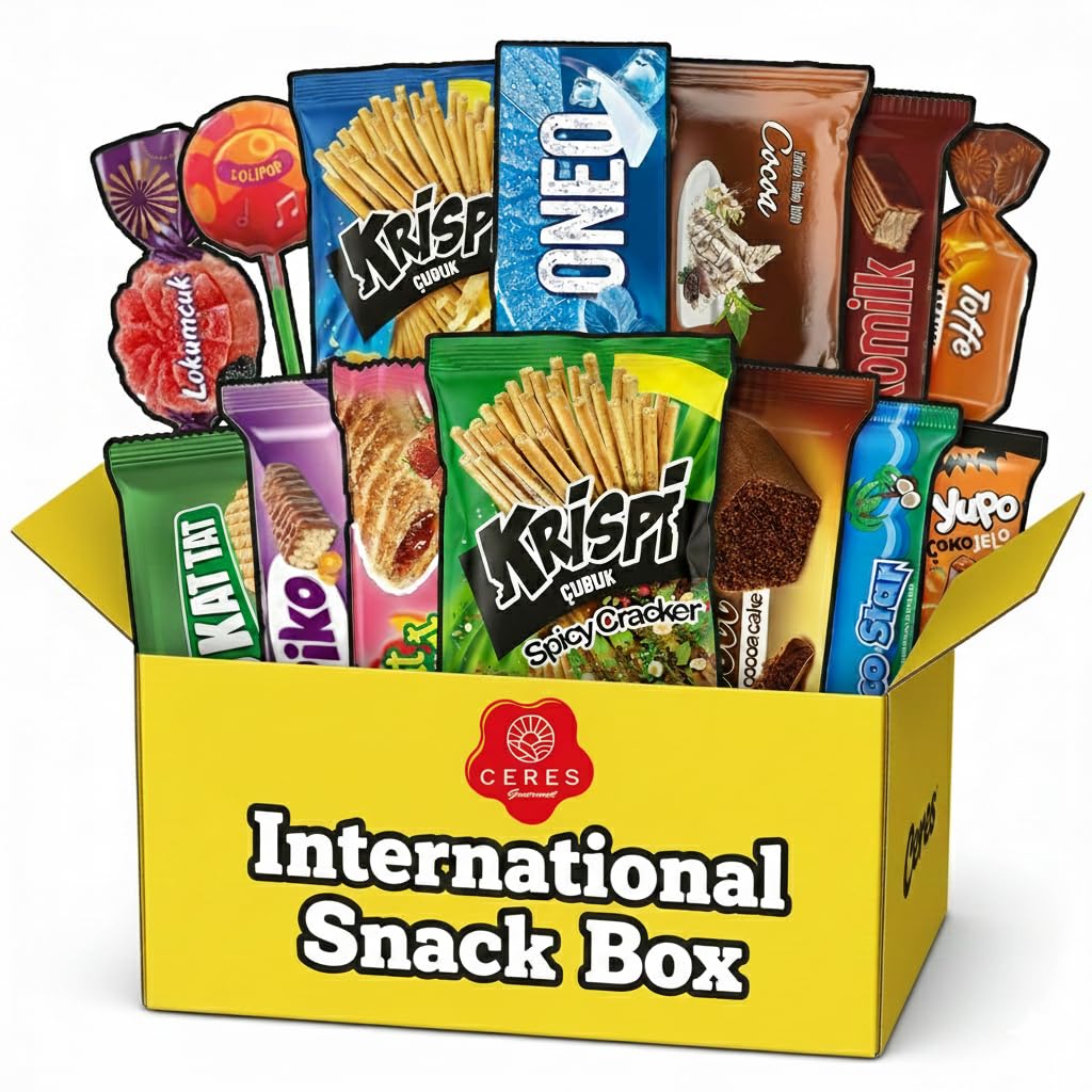 International Exotic Snack Box Variety Pack for Mothers Day, 15 Count Premium Foreign Rare Snack Food Gifts for Fun, Mystery Box of Snacks, European Snacks for Adults and Kids (Mini)