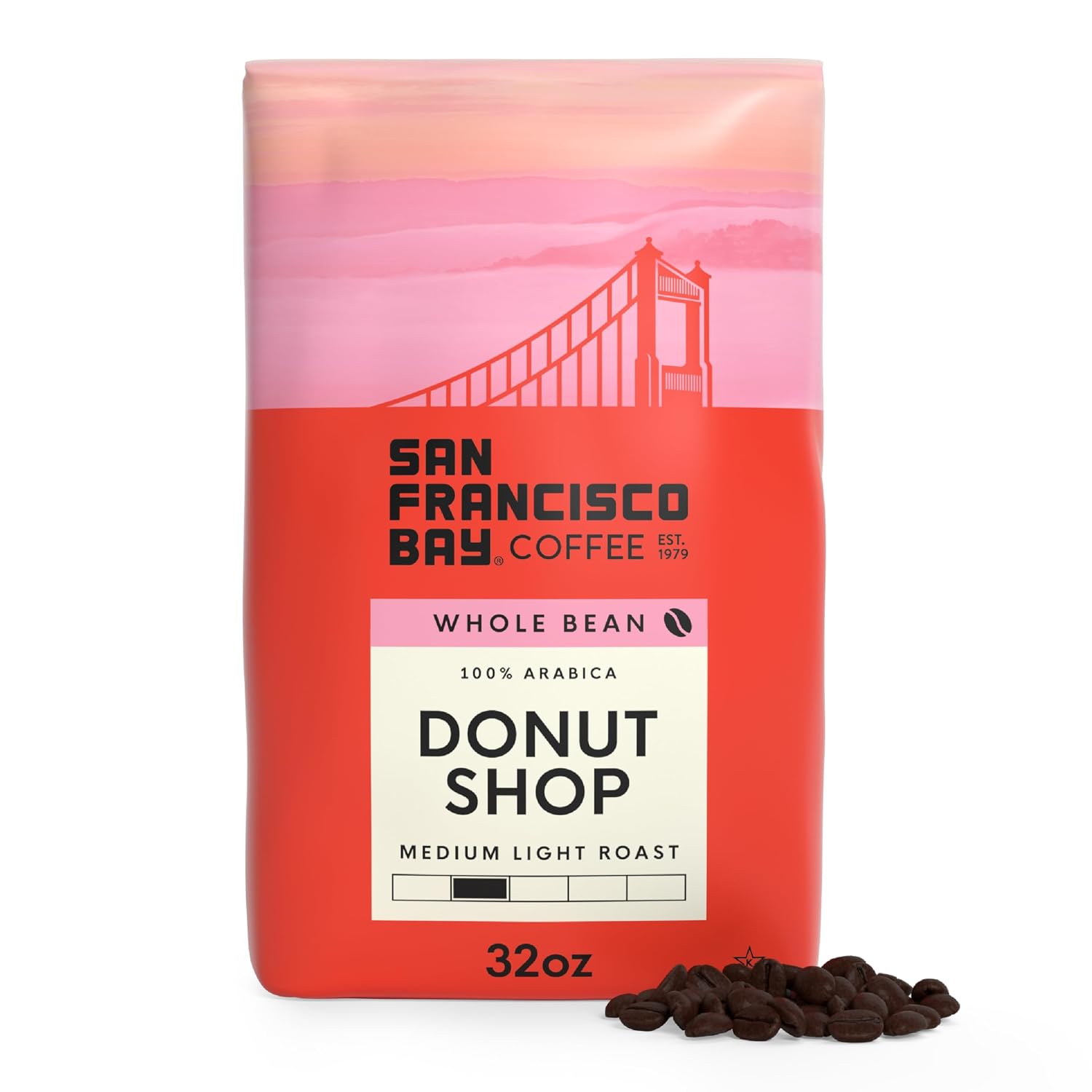 San Francisco Bay Coffee Donut Shop Whole Bean Coffee, 2 lb bag