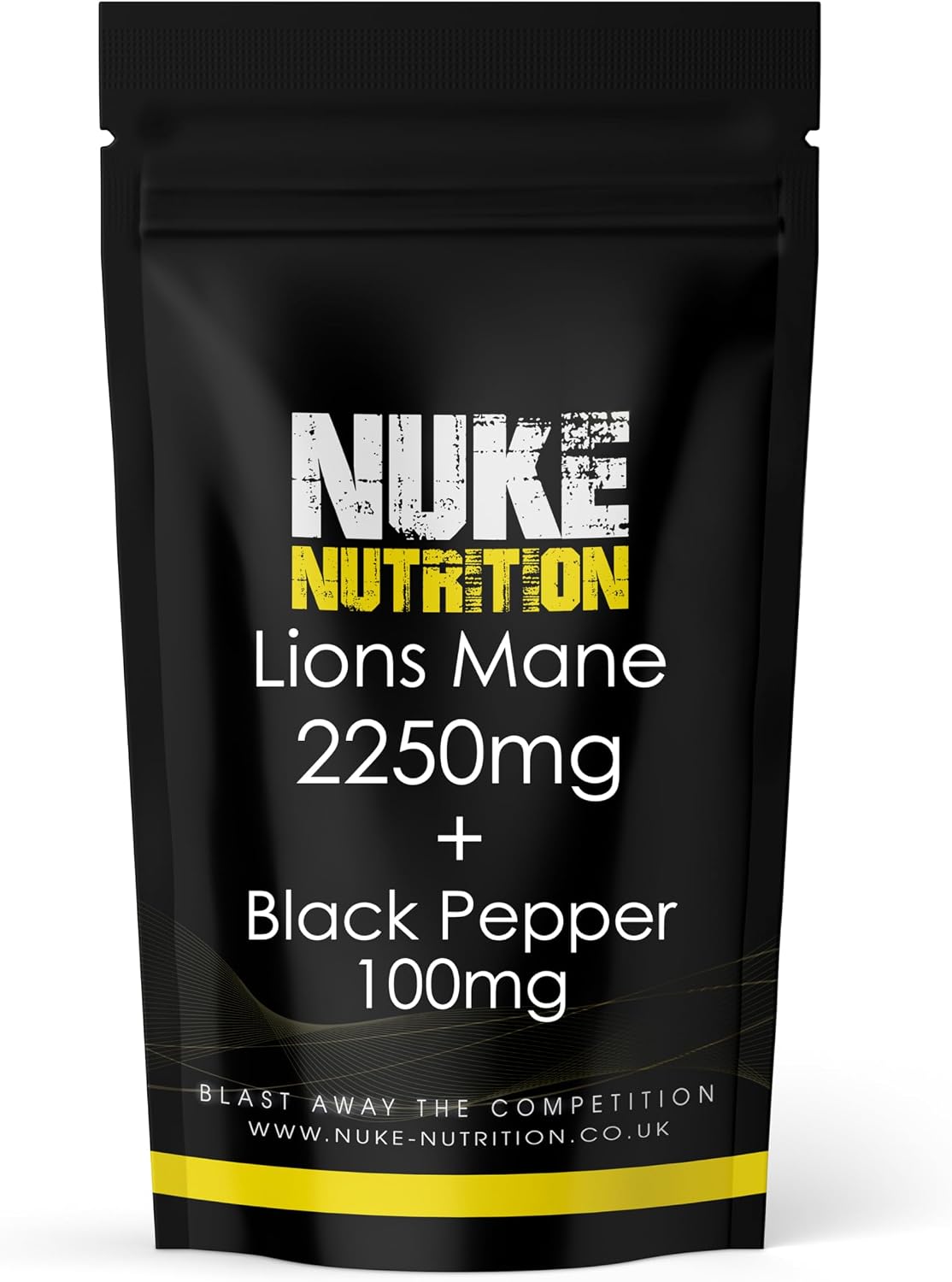 Nuke Nutrition Lions Mane & Black Pepper Capsules - Pure Extract