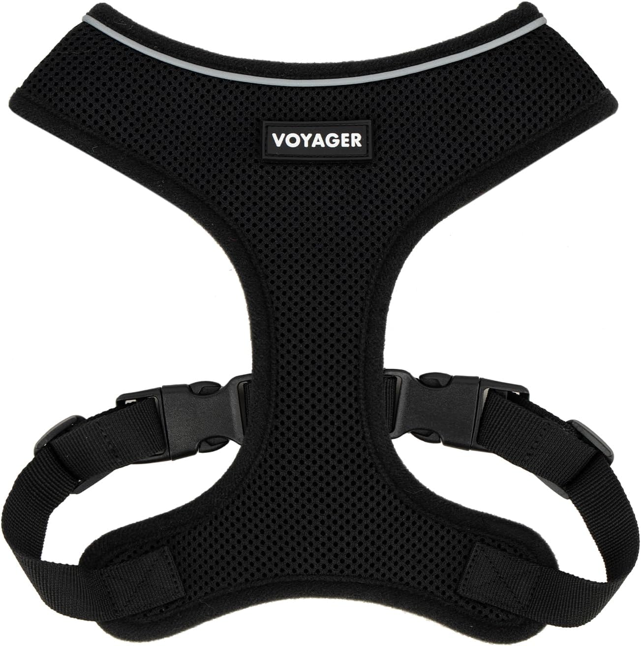 Best Pet Supplies Voyager Aerolite Adjustable No Pull Dog Harness with Reflective Stripes for Walking, Jogging, Heavy-Duty - Black, Large