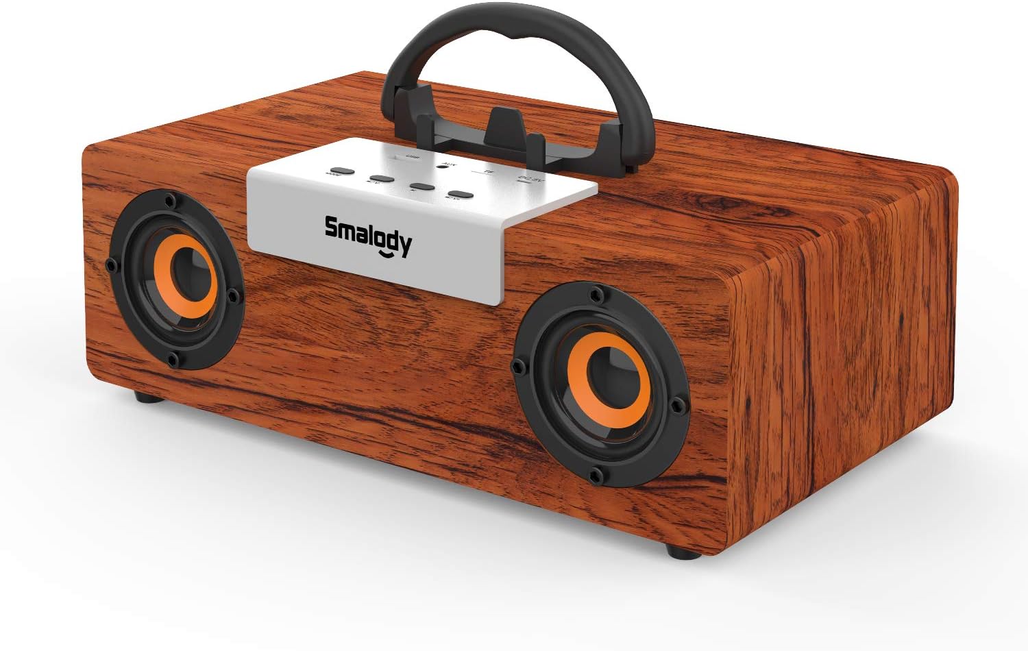 Smalody Retro Bluetooth Speaker, 50W Stereo Sound Portable Wooden Wireless Speakers, 12-Hour Playtime, Powerful Bass, Wireless Stereo Pairing, Loud Speaker for Home, Outdoors, Travel