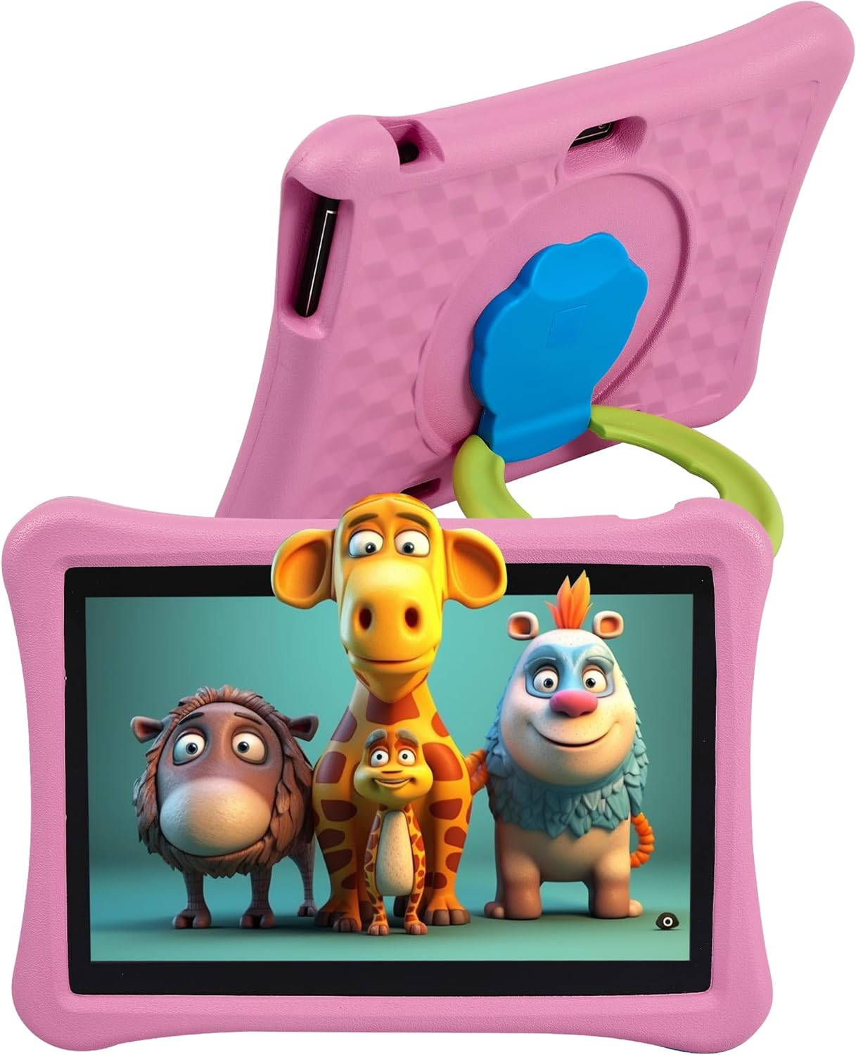 Veidoo Kids Tablet PC, 10 inch Android Tablet for Kids with 8GB(4+4 Expand) RAM, 64GB ROM, EVA Shockproof Case, Eye Protection IPS Screen, Premium Parent Control Pre-Installed Educational APP(Pink)