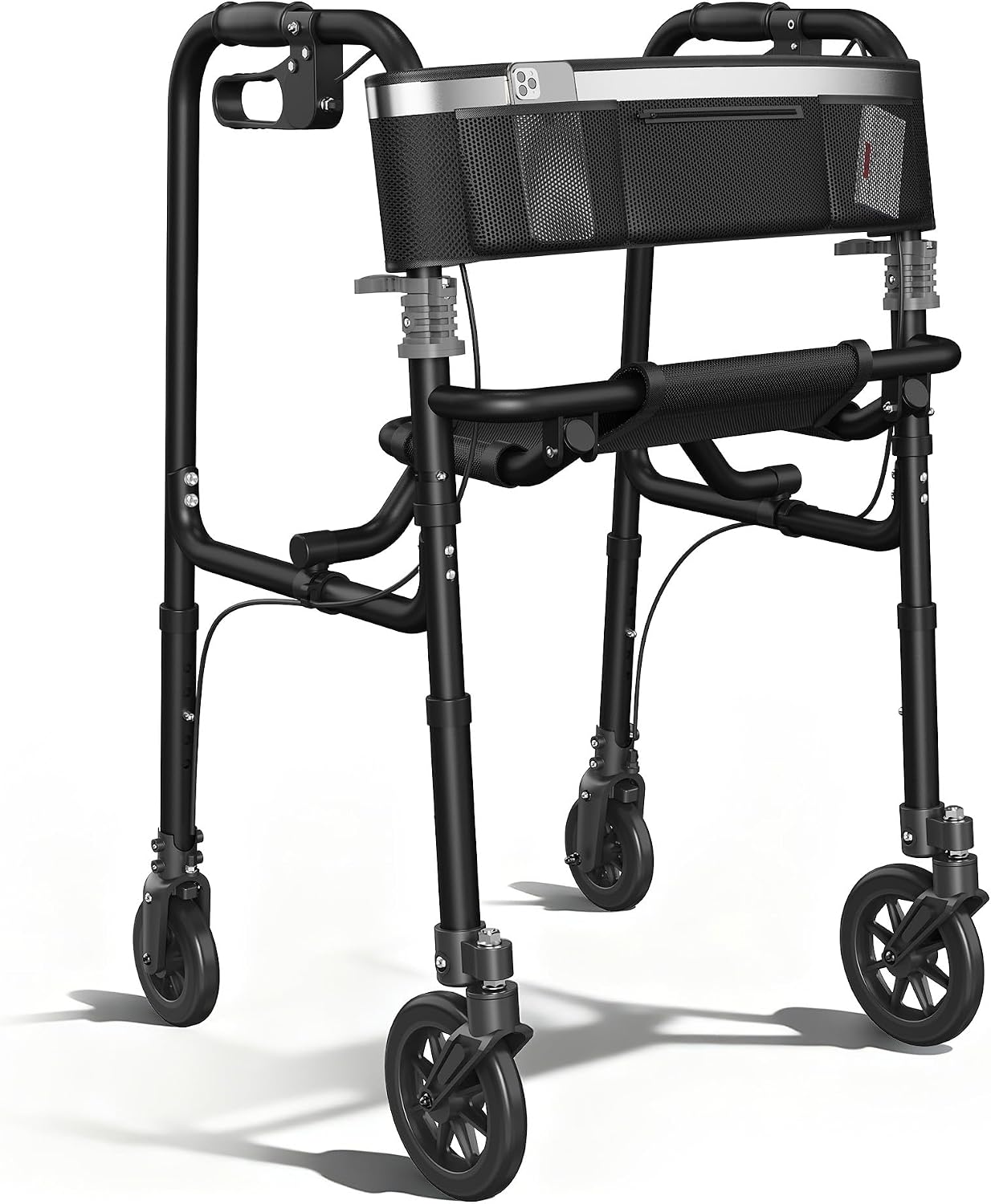 Walkers for Seniors, 4 Wheel Rollator Walker with Seat Supports 300lb