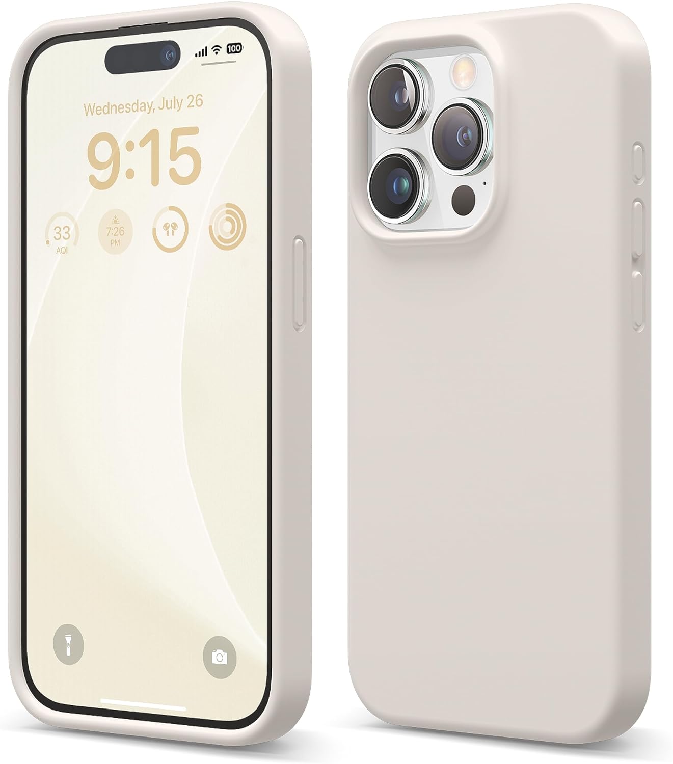 elago Liquid Silicone Case Compatible with iPhone 15 Pro Case, Premium Silicone, Full Body Protective Case [4-Layer Shockproof Structure], Soft Microfiber Lining