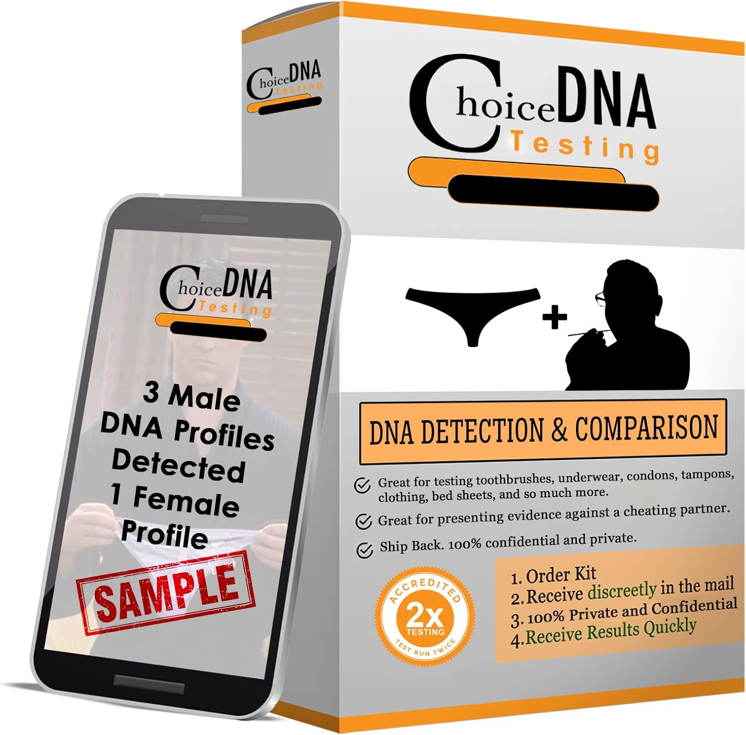 Infidelity Lab Based DNA Male and Female DNA Detection and Comparison Test - (for Personal Purposes Only)