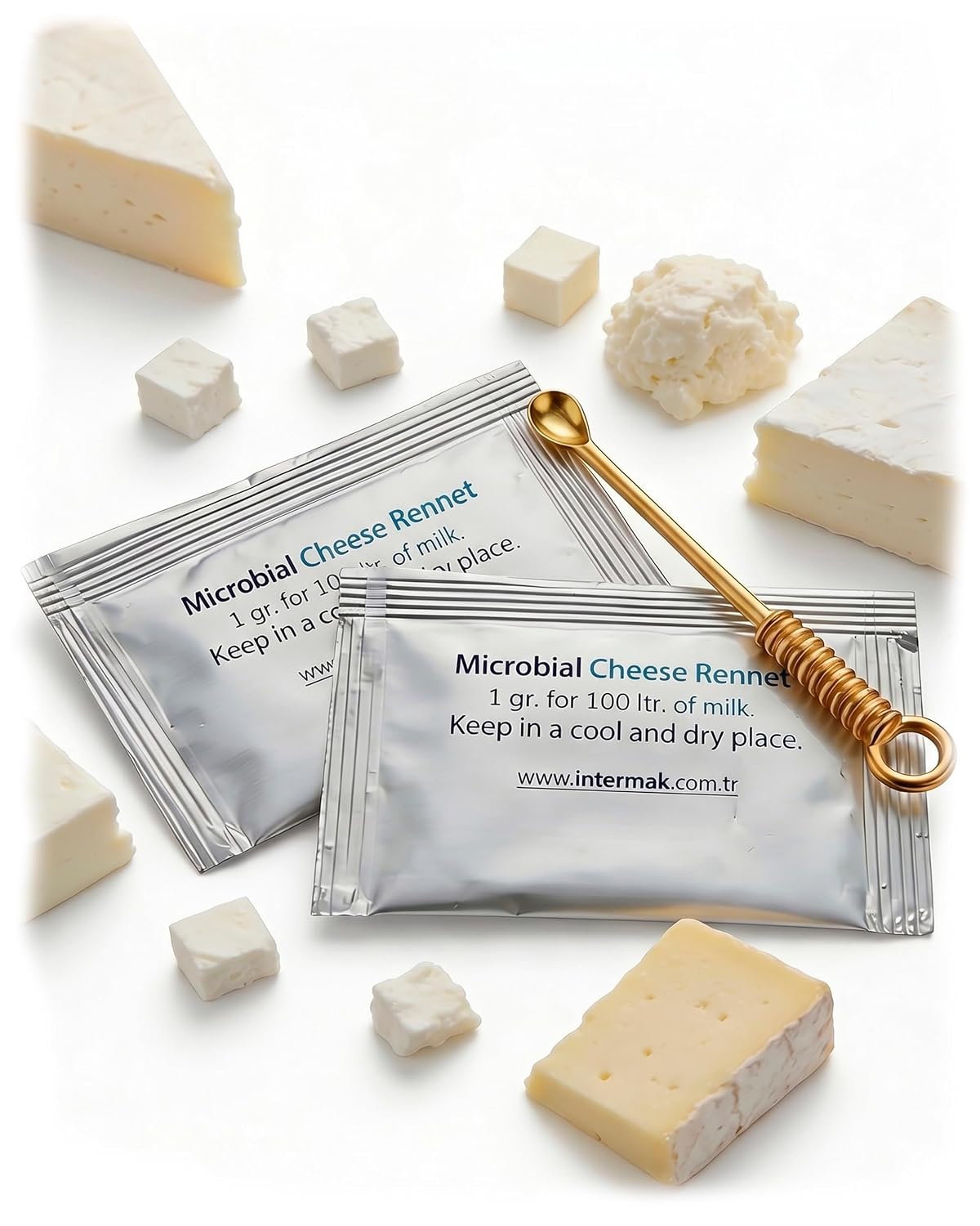 Microbial Rennet Cheese Enzyme Homemade Cheese making 2 x 1 gr. (for 52 gallons/200L of milk)