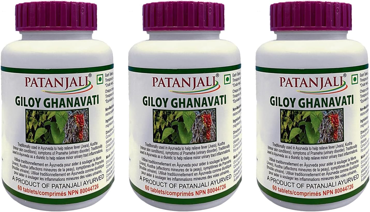 patanjali Giloy Ghanvati 60 tab Pack of 3