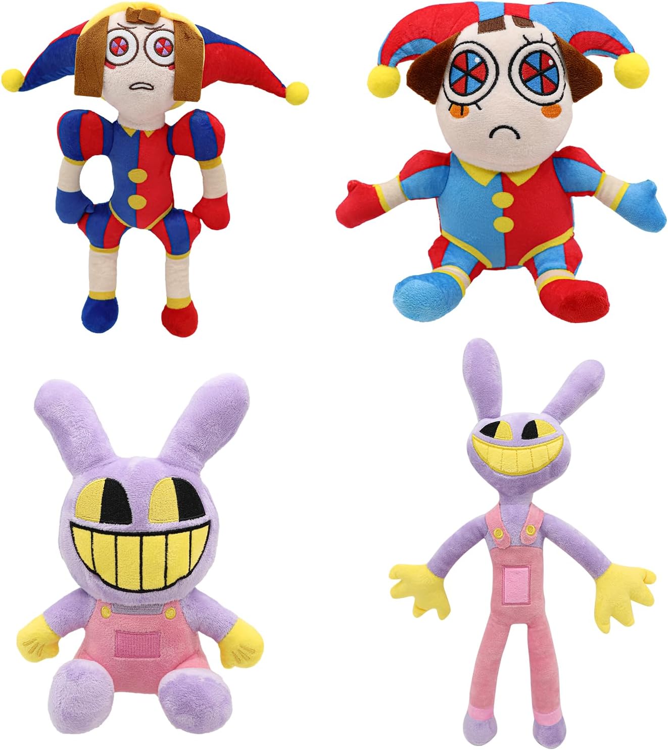 SAJISP The Amazing Digital Circus Plush,4pcs Pomni Plushies Toy Gift, Cute Stuffed Figure Doll for Kids and Adults, Birthday Halloween Christmas Choice for Boys Girls