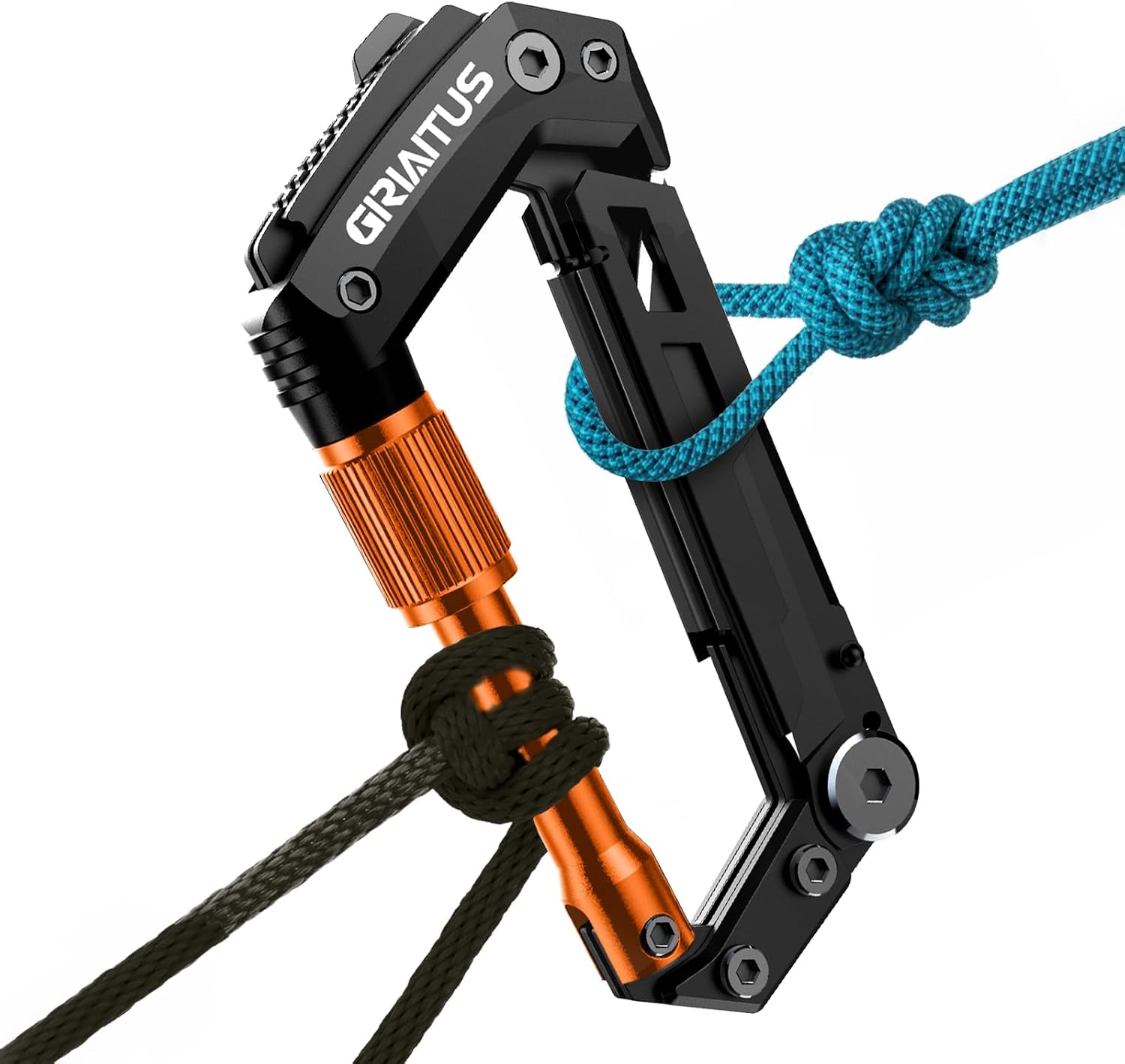 Carabiner Multitool with Pocket Knives, EDC Carabiners, Survival Gear