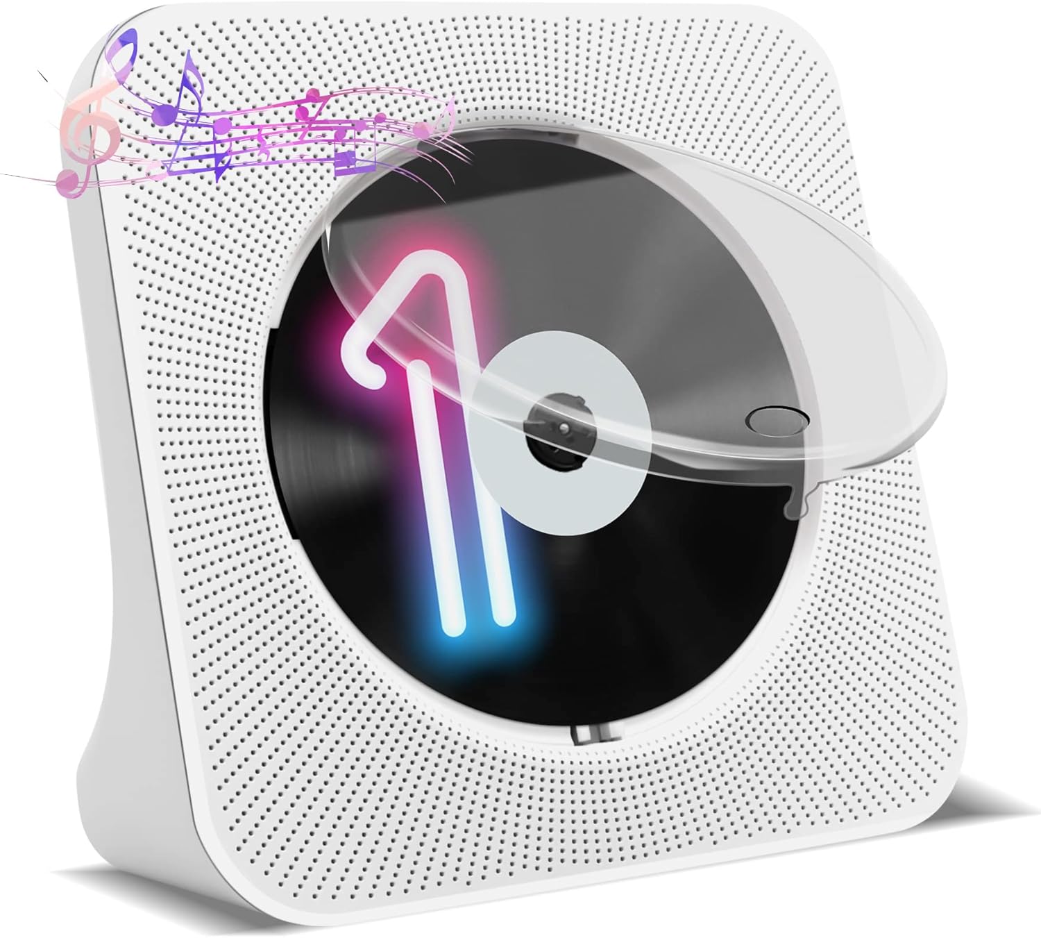CD Player Portable with Speakers - Homlab Blutooth Desktop CD Players for Home with Dust Cover, FM Radio, Anti-skip Protection, Music Player Home Audio Boombox with LCD Display, Remote, Aux Input