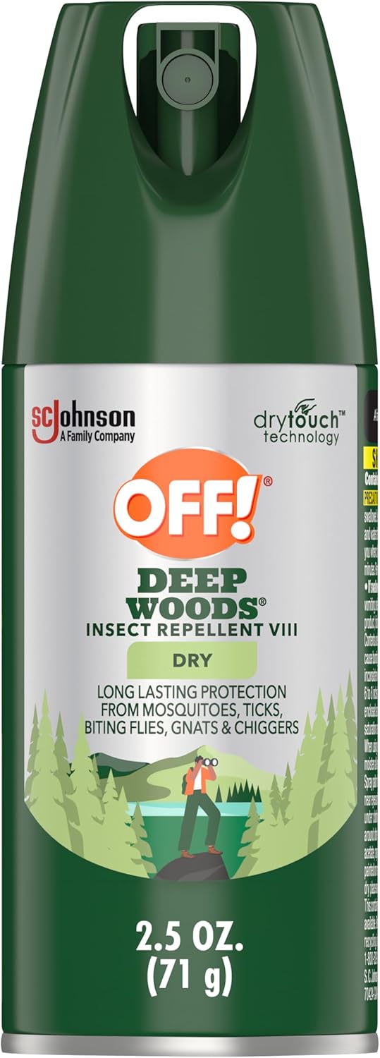 OFF! Deep Woods Travel Size Insect Repellent Aerosol, Dry, Non-Greasy Formula, Bug Spray with Long Lasting Protection from Mosquitoes, 2.5 oz