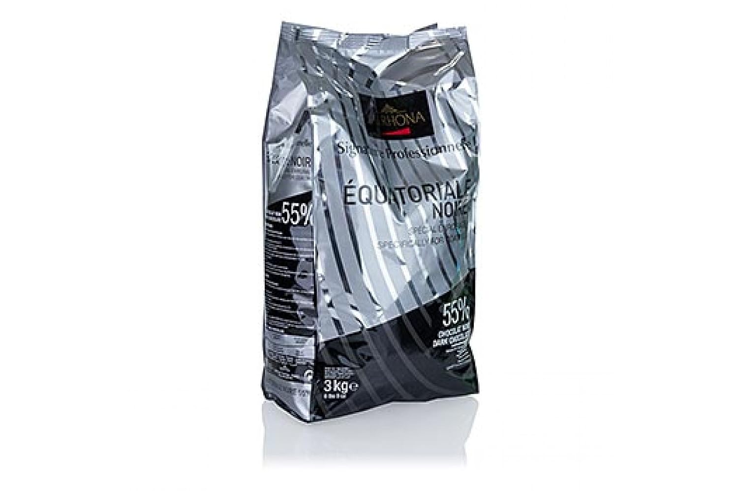 Valrhona Dark Chocolate - 55% Cacao - Equatoriale Noire - 6 lbs 9 oz bag of feves