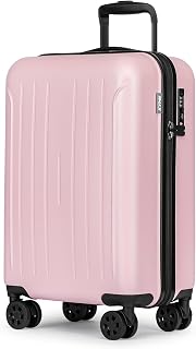 KYME Pink Carry On Luggage 22x14x9 Airline Approved, 20 Inch Hardside Suitcases With Wheels, Hard Shell Suitcase With TSA Lock, Double Spinner Wheels Carry-on (Pink, 20inch Carry-on)