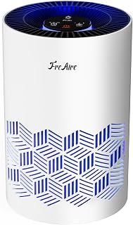 FreAire Air Purifiers for Bedroom, HEPA Air Purifier with RGB Lights Air Purifiers for Pets Dust Smoke Pollen Dander Smell, Portable Air Purifier with Air Filter For Home (White)