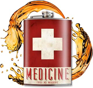 Trixie & Milo Christmas Gift for Men, Women - Stocking Stuffer Stainless Steel Funny Flasks for Men - Groomsmen Gifts, Bar Accessories and Dad Gifts - Holds 8 oz. of Fluid