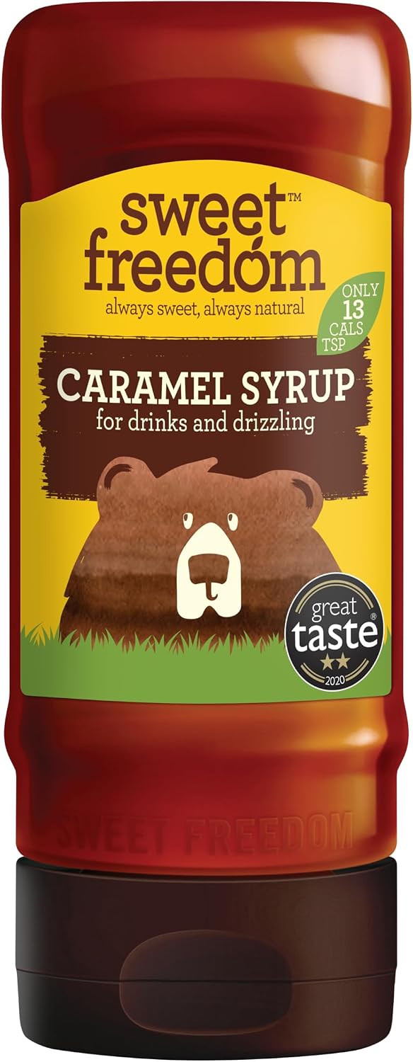 Sweet Freedom Caramel Syrup for Coffee & Drizzling - Only 13 Calories Per Teaspoon - For Frappes, Cocktails, Pancakes & Porridge - Healthy Baking - Vegan & Plant Based - 350g, Pack of 1