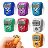 Electronic Finger Tally Counter 7-Pack, Mini LCD Digital Display Tally Counter, Handheld Counter Clicker Pitch Counter for Coaching, Knitting, Lap, Fishing, Golf and Row
