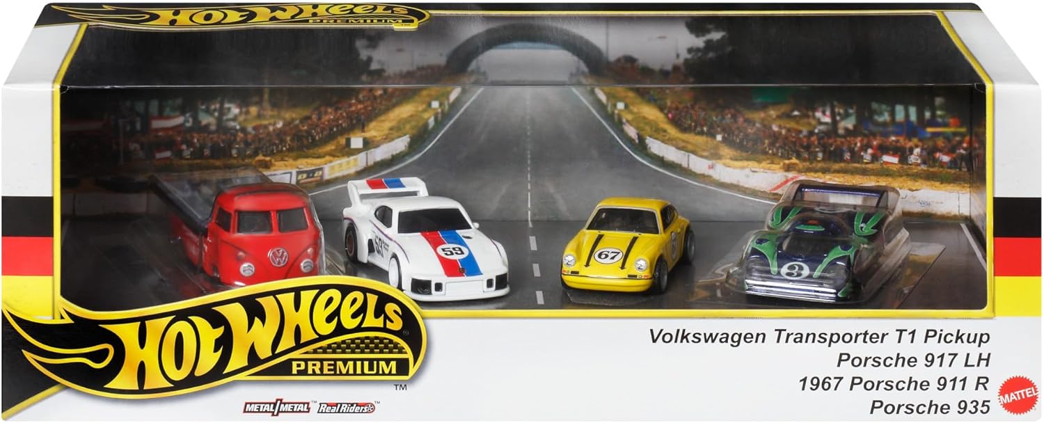 マテル(MATTEL) Hot Wheels HRT54 Premium Collector Set - Porsche Renschport [4 Mini Cars] [3 Years Old and Up], 1/64, Mulch