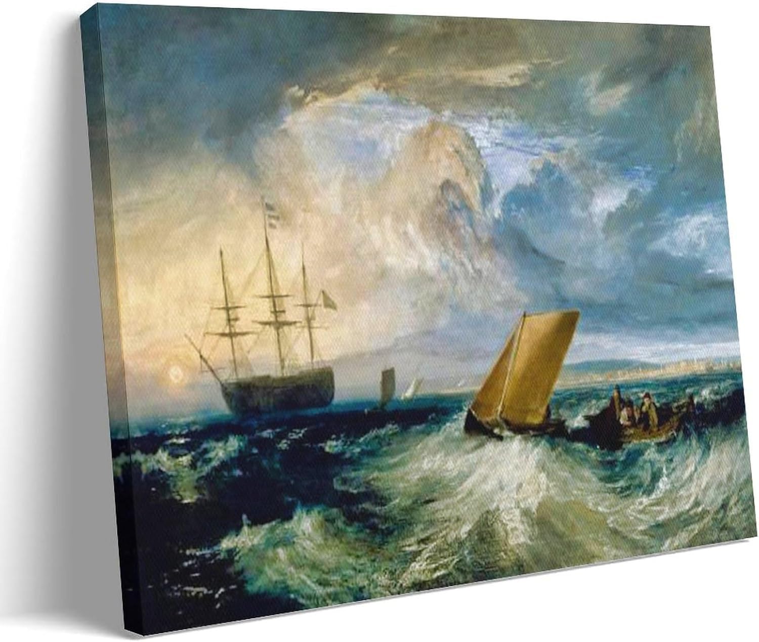 DaiWenBo Sheerness As Seen From The Nore By Joseph Mallord William Turner Canvas Wall Art Picture Prints Hanging Photo Gift Idea Decor Homes Artworks Frame 08x12inch(20x30cm)