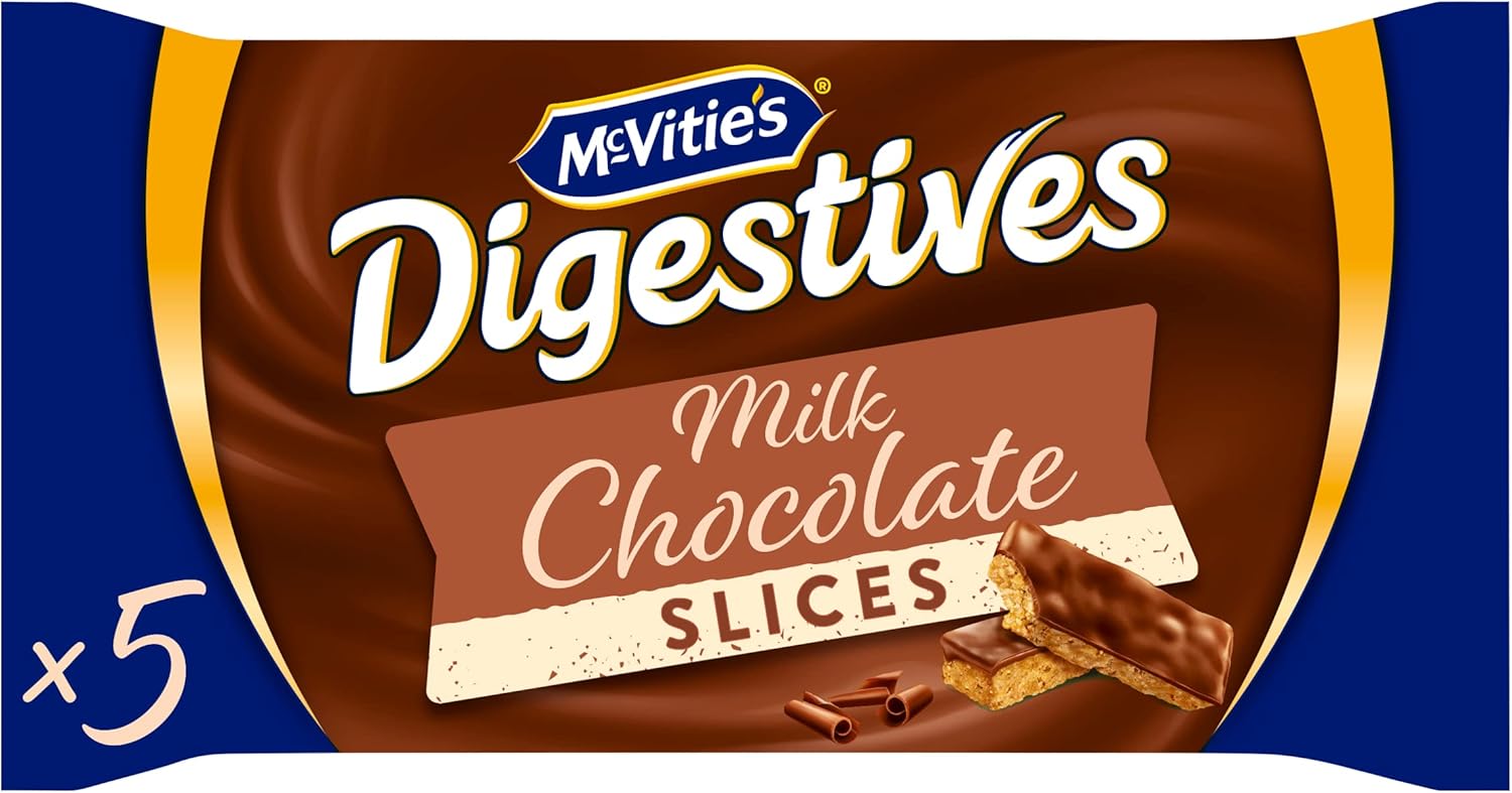 McVitie's Digestives Milk Chocolate Slices, 5 Slices, 124 g