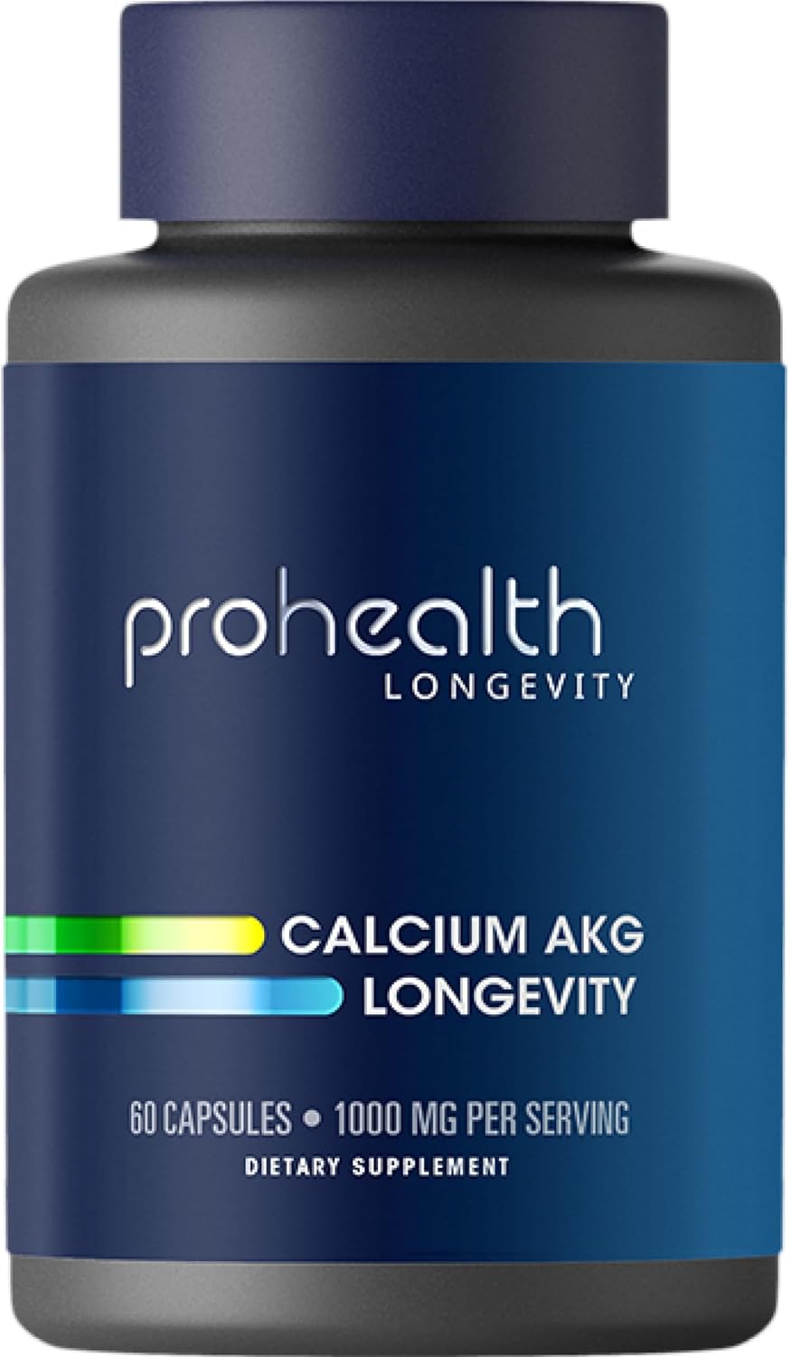 ProHealth, Ca AKG Supplement (Alpha Ketoglutarate) (1,000 mg per 2 Capsule Serving, 60 Capsules). Supports Cellular Energy, Metabolic Function and Healthy Aging Processes.