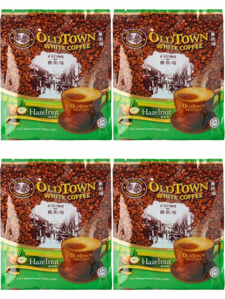 Old Town White Coffee Instant Premix White Coffee 3 in 1 Hazelnut Flavor (4 pack x 15 sachets)