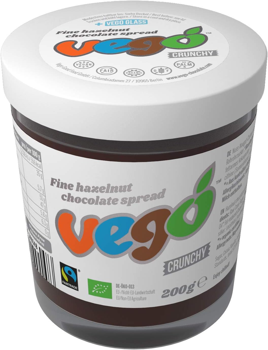 Vego Vego Fine Crunchy Hazelnut Chocolate Spread 200g(Pack of 6)