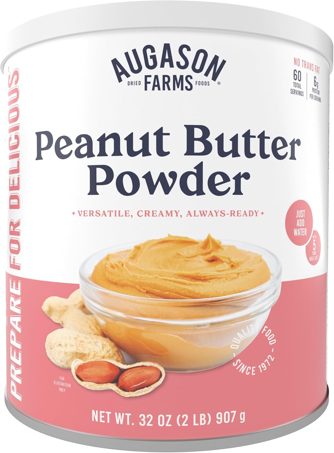 Augason Farms Peanut Butter Powder 2 lbs No. 10 Can