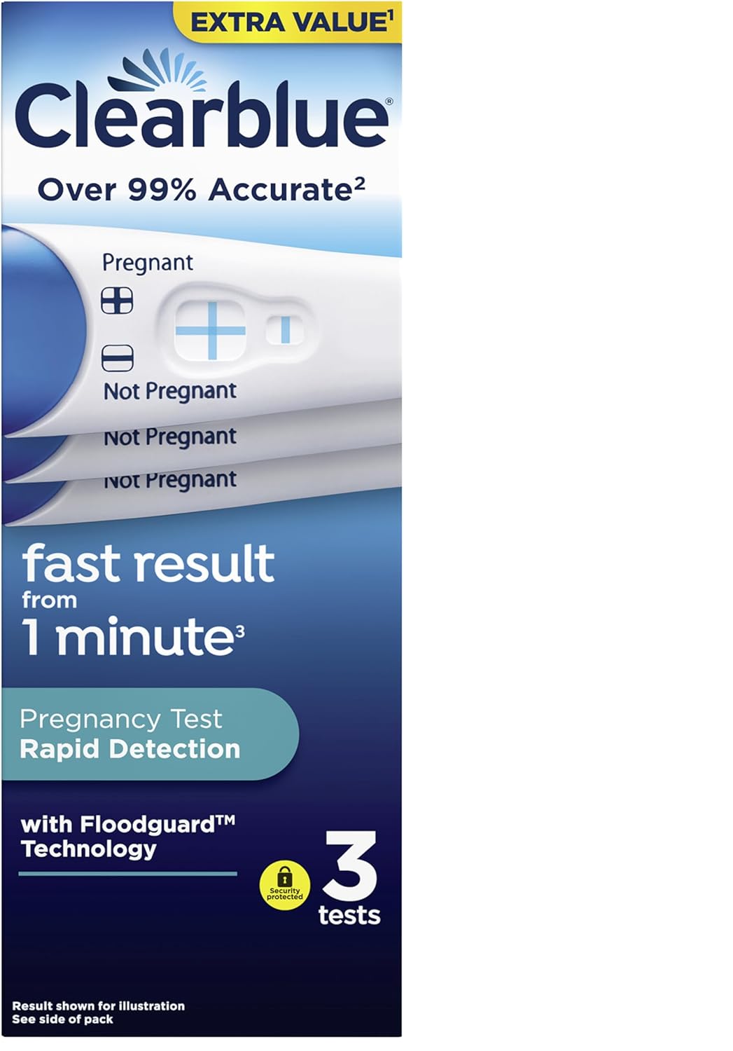 Clearblue Rapid Detection Pregnancy Test, 3 Tests, Results from 1 Minute