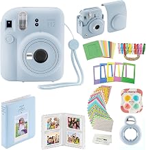 Fujifilm Instax Mini 12 Instant Camera with Case, Decoration Stickers, Frames, Photo Album and More Accessory kit (Pastel Blue)…