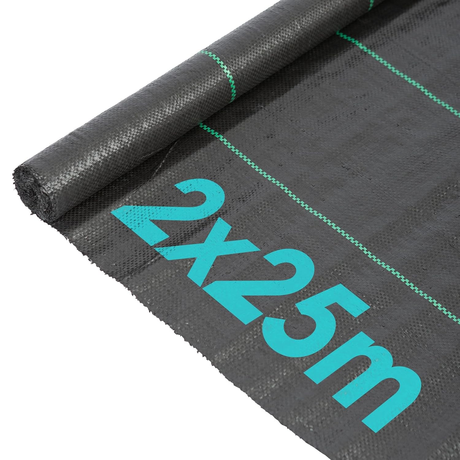 Harbour Housewares 110gsm Weed Control Membrane 2m x 25m Coverage (1 Roll) Heavy Duty Weed Control Fabric Barrier Ground Cover for Garden, Patios, Flower Beds, Landscaping